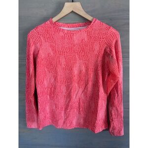 IBKUL CORAL TONAL SNAKE Long Sleeve Golf Shirt - XS Mesh‎ Sleeve